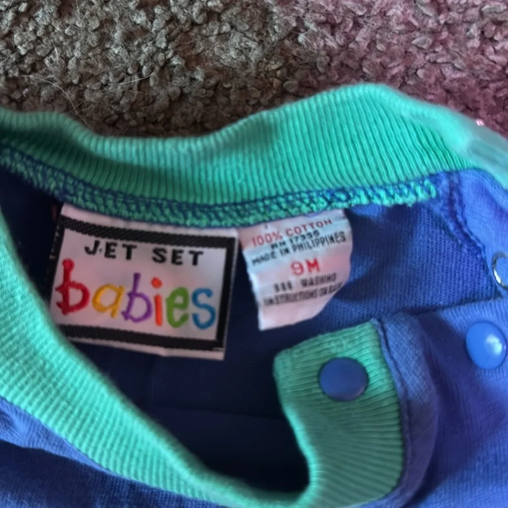 Vintage‎ Jet Set Babies Romper Primary Color “Louie the Taxi” 9 Months
